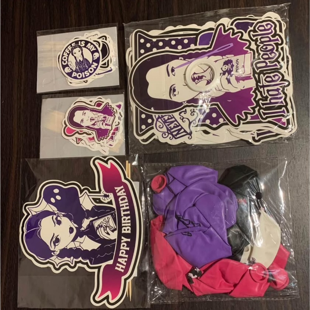 Wednesday Addams birthday decorations